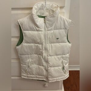 Aeropostale White and Green Puffer Vest
